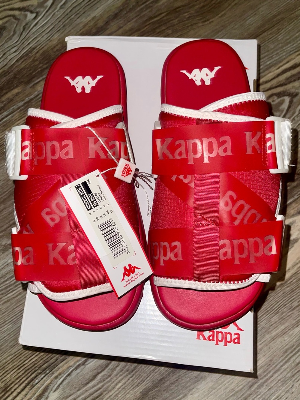 Kappa MIILET 1 Red & White Slide Sandals